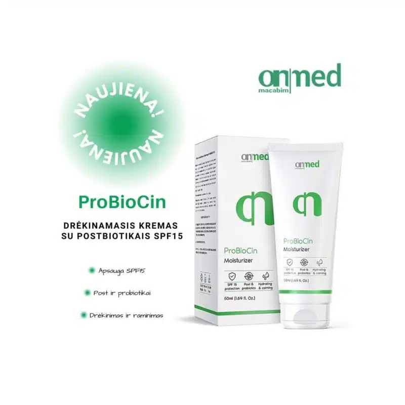 Onmacabim Onmed ProBioCin drėkinamasis kremas su postbiotikais SPF15