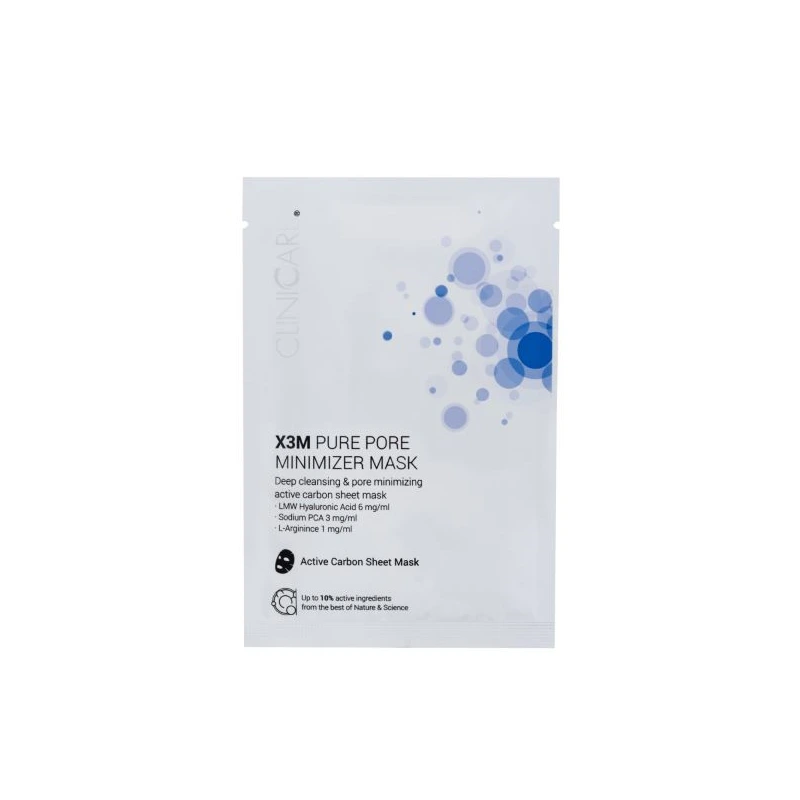 Cliniccare poras mažinanti lakštinė kaukė, 25ml